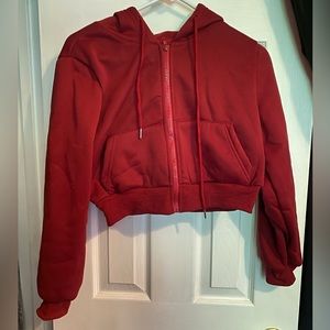 Burgundy Cropped Jacket